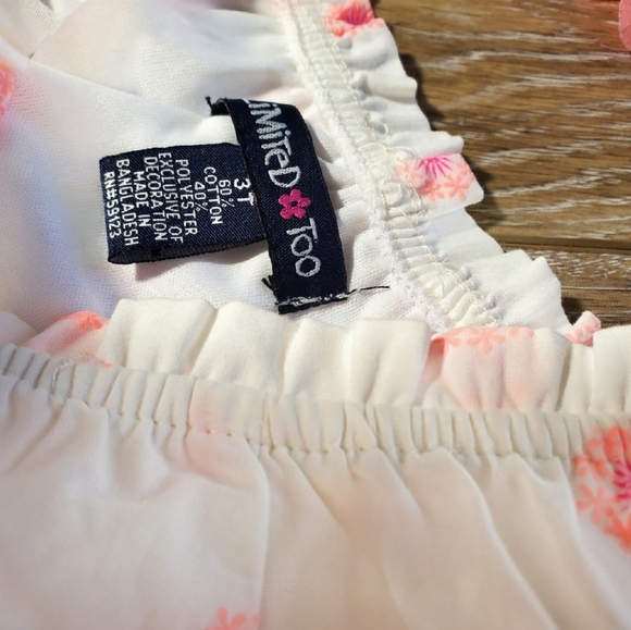 Limited Too girl's one piece white, pink, orange shorts and blouse set jumper - Picture 5 of 13